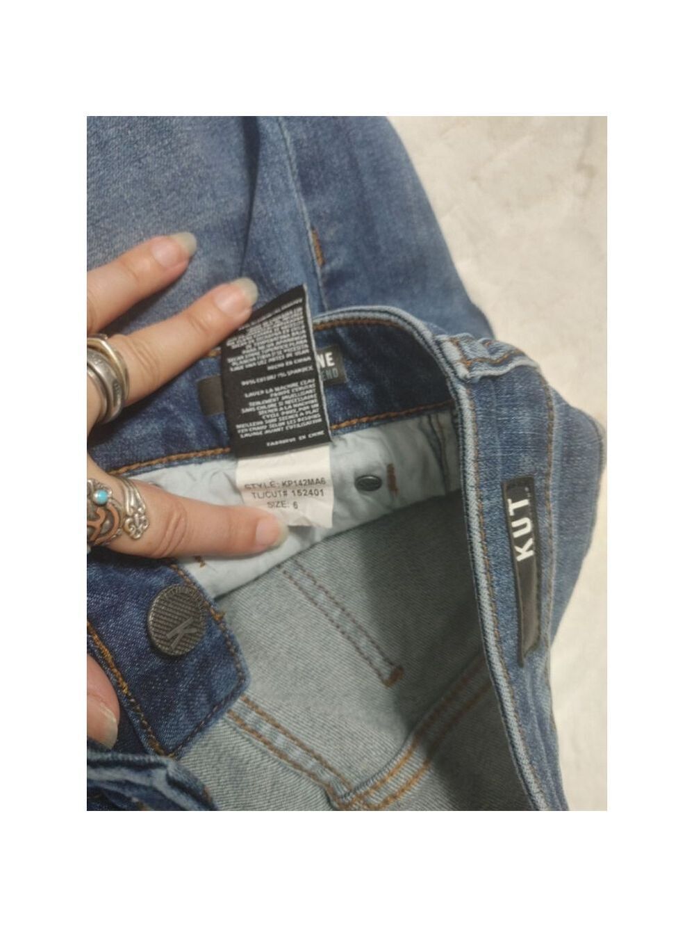 Women's KUT Jeans Catherine Boyfriend Size 6 Blue Denim - Picture 7 of 10